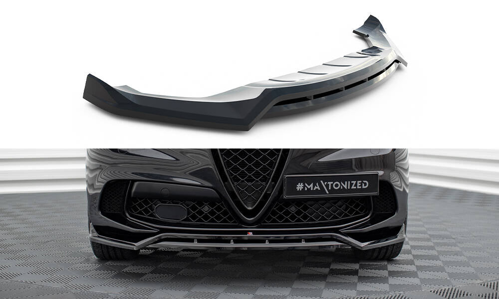 Frontspoiler V.1 Type Maxton Audi A5 8T S-Line S5 Vorfacelift Schwarz Glanz CH-Gutachten Fussgängerschutz Frontlippe