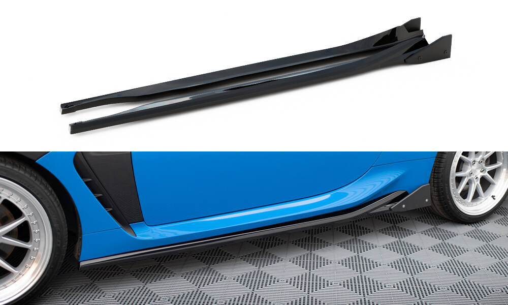 Spec-D Tuning サイドスカート 未塗装 GR86 SIDE SKIRTS DIFFUSERS V.1 + FLAPS TOYOTA GR86 MK1 / BRZ MK2