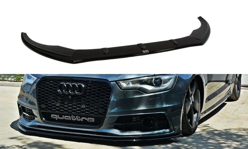vis racing c tech style fiberglass bumper lip audi a6 2012-2018 C7 & C7.5 A6/S6 CAP RS6 Front - CAP Carbon Fiber Front Actual product may vary due to product enhancement 2005-2010 Audi A6 4Dr C