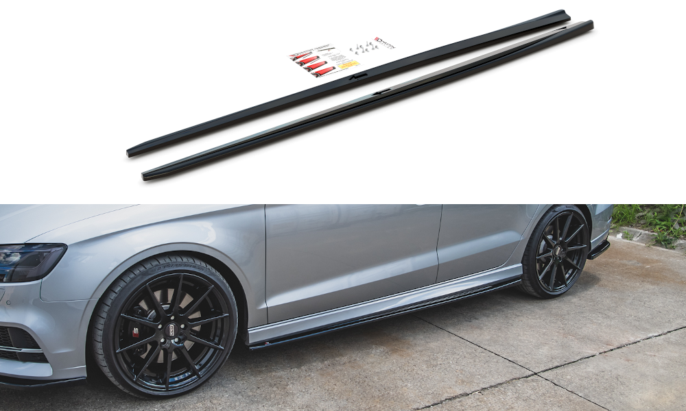 SIDE SKIRTS DIFFUSERS V.2 AUDI S3 / A3 S-LINE SEDAN 8V FACELIFT
