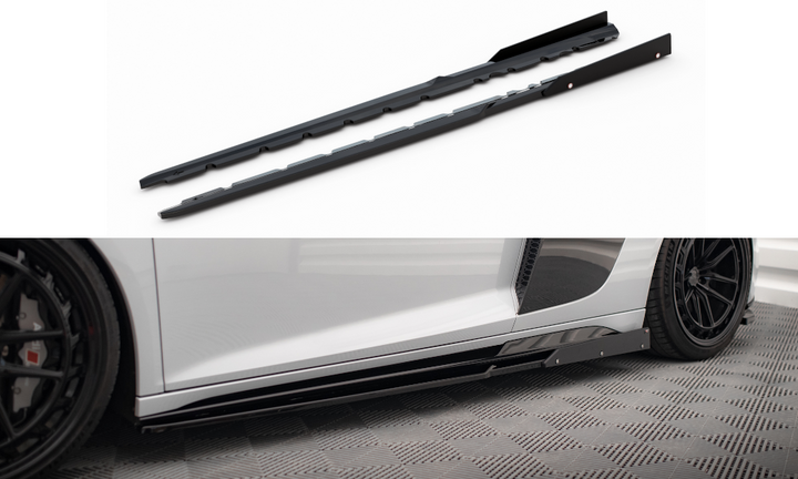 SIDE SKIRTS DIFFUSERS V.2+ FLAPS AUDI R8 MK2 FACELIFT