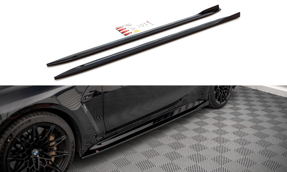 Gloss Black Side Skirt Extensions – Fits BMW F80 M3 & F82 M4 2015-2020 – Pair