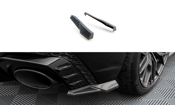 CARBON FIBER REAR SIDE SPLITTERS AUDI RSQ8 MK1 (for valance AU-RSQ8-1-RS1G)