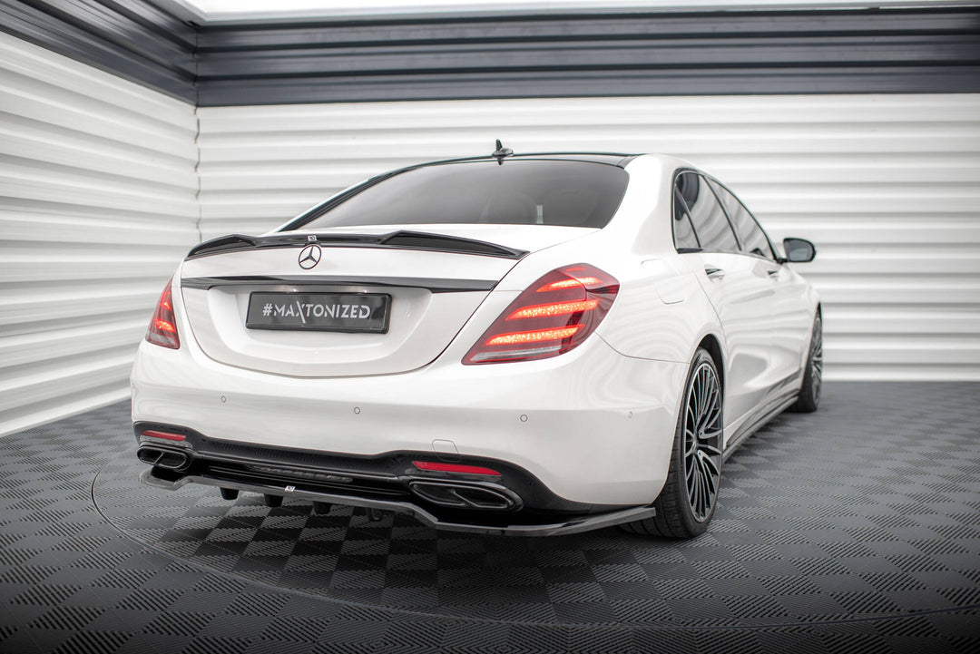 CENTRAL REAR SPLITTER (WITH VERTICAL BARS) MERCEDES-BENZ S AMG-LINE W222 FACELIFT