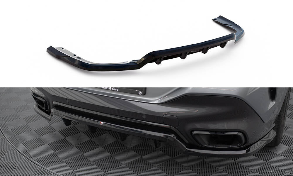 CENTRAL REAR SPLITTER (WITH VERTICAL BARS) V.1 BMW X6 M-PACK G06 FACELIFT