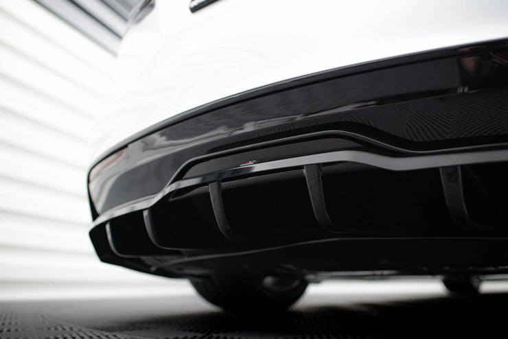 CENTRAL REAR SPLITTER (WITH VERTICAL BARS) V.2 TESLA MODEL S PLAID MK1 FACELIFT