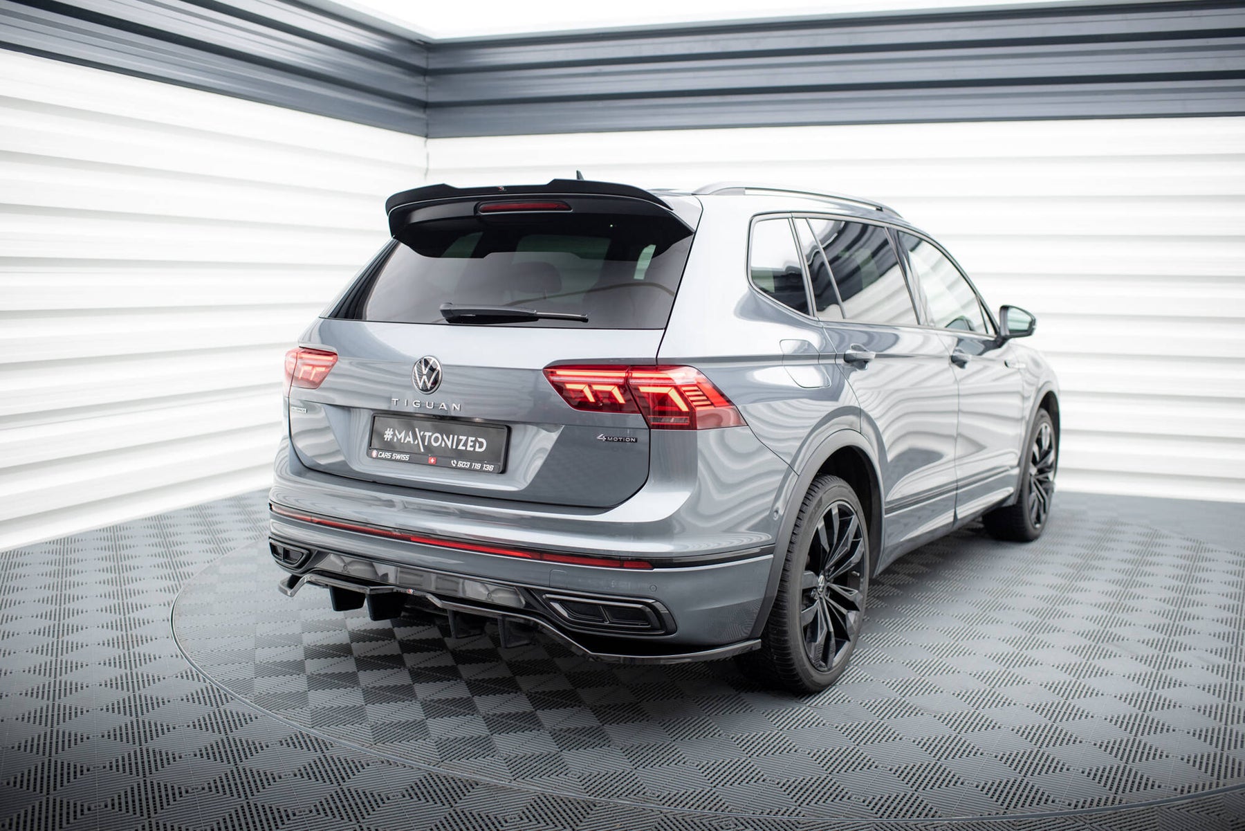 Tiguan R Line Rear End CENTRAL REAR SPLITTER (WITH VERTICAL BARS) VOLKSWAGEN TIGUAN ALLSPACE ...