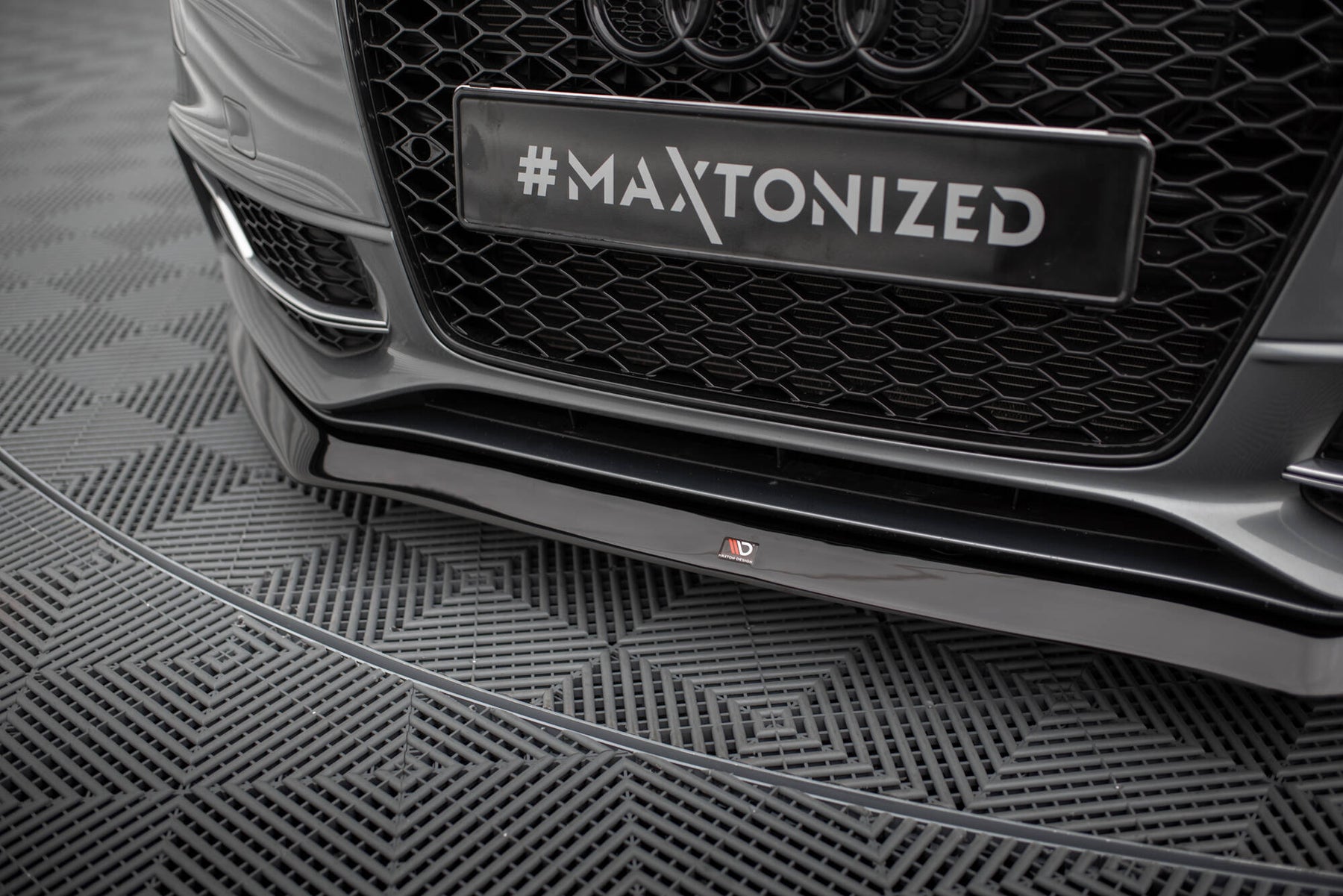 Front Diffuser Splitter V1 - Maxton Design Gloss ABS For Audi S5 / A5 S-Line 8T FL