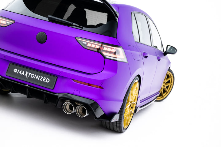 Rear Side Splitters V.5 + Flaps Volkswagen Golf R Hatchback Mk8 Facelift (SET FOR MAXTON VALANCE)