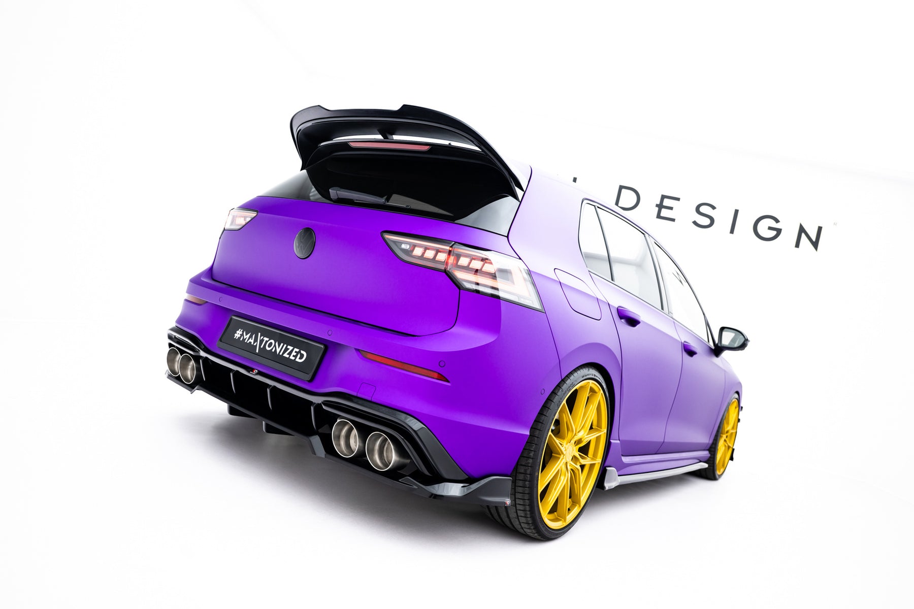 Golf R Mk8 Rear Rear Splitter (with vertical bars) V.1 Volkswagen Golf R Hatchback Mk8 ...