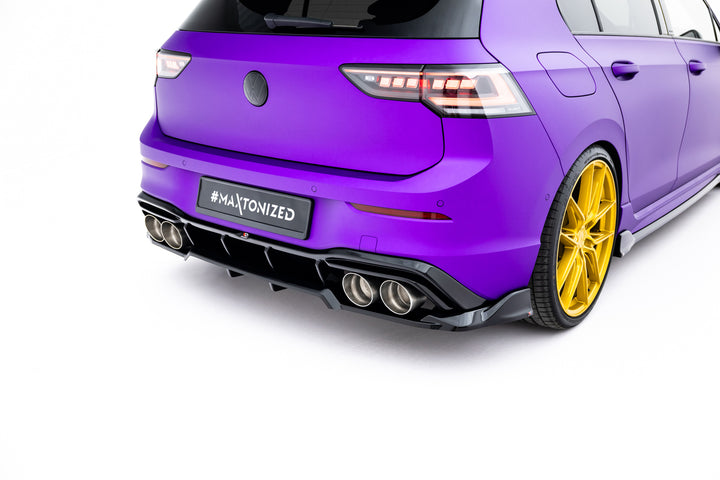 Rear Splitter (with vertical bars) V.1 Volkswagen Golf R Hatchback Mk8 / Mk8 Facelift