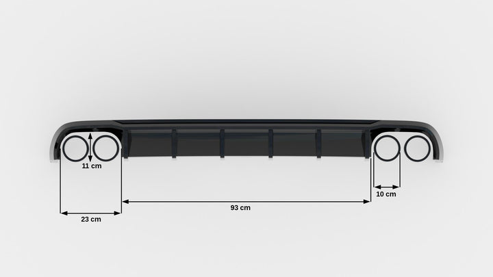 Rear Valance suitable for Audi A6 Sedan / Avant C7 (Version with dual exhausts on both sides)
