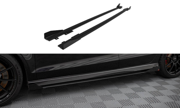 STREET PRO SIDE SKIRTS DIFFUSERS V.1 + FLAPS AUDI RS3 SEDAN 8V FACELIFT