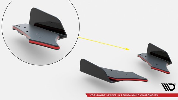 STREET PRO REAR SIDE SPLITTERS + FLAPS AUDI S3 SEDAN 8Y