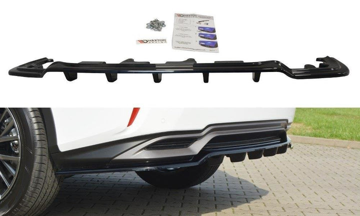 CENTRAL REAR SPLITTER LEXUS RX MK4 H (WITH VERTICAL BARS)