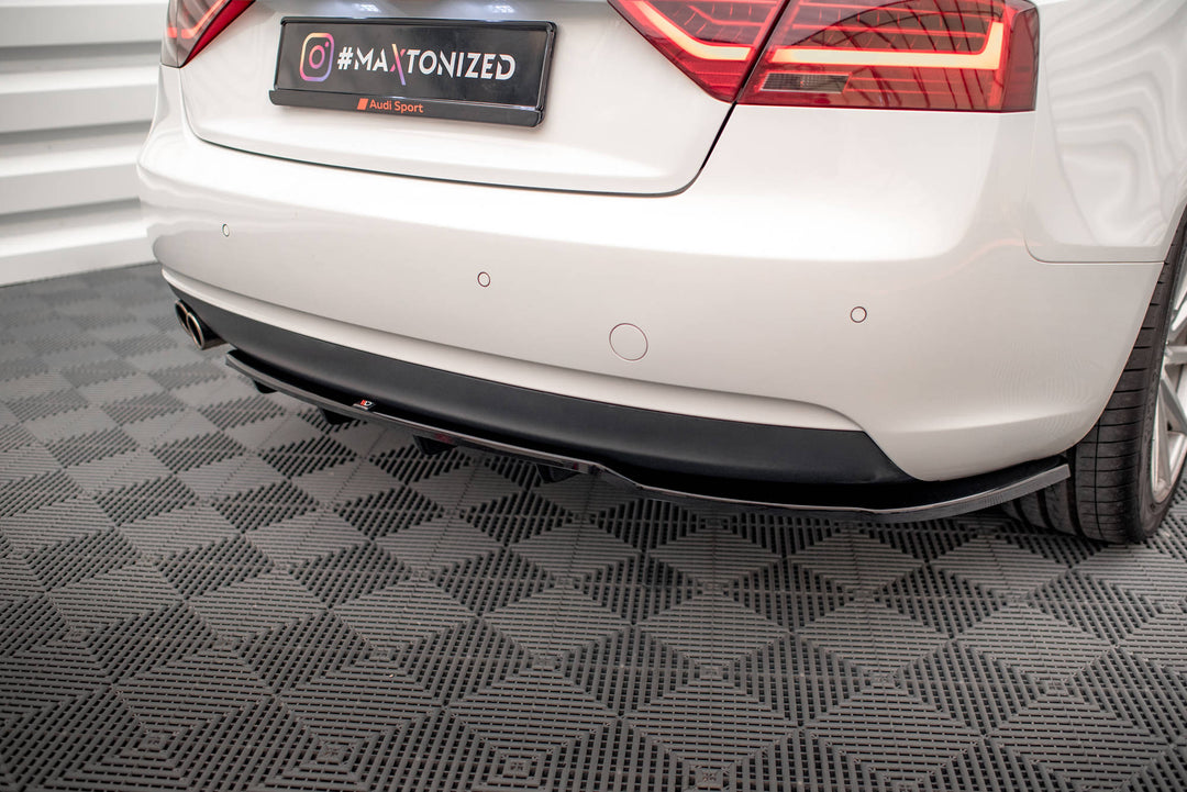 CENTRAL REAR SPLITTER (WITH VERTICAL BARS) AUDI A5 COUPE 8T FACELIFT