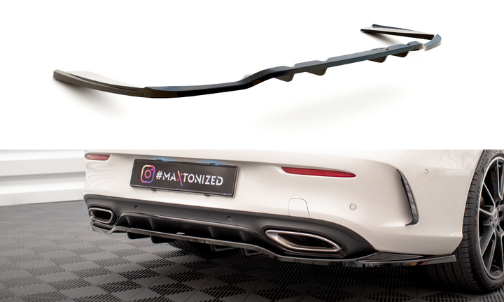 CENTRAL REAR SPLITTER (WITH VERTICAL BARS) MERCEDES-BENZ C COUPE AMG-LINE C205 FACELIFT