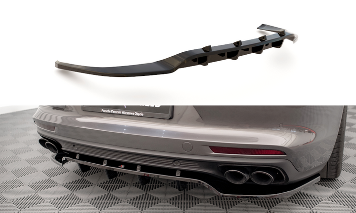 CENTRAL REAR SPLITTER (WITH VERTICAL BARS) PORSCHE PANAMERA 971 Turbo S E-HYBRID / E-Hybrid