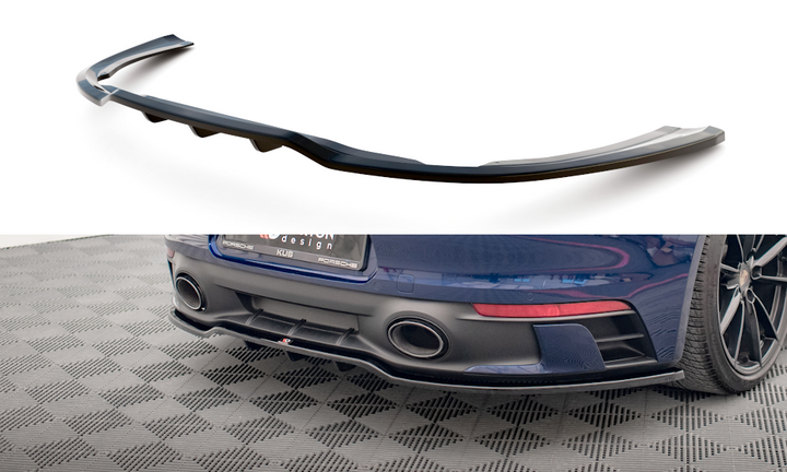 CENTRAL REAR SPLITTER (WITH VERTICAL BARS) V.1 PORSCHE 911 CARRERA AERO 992 / CARRERA GTS 992