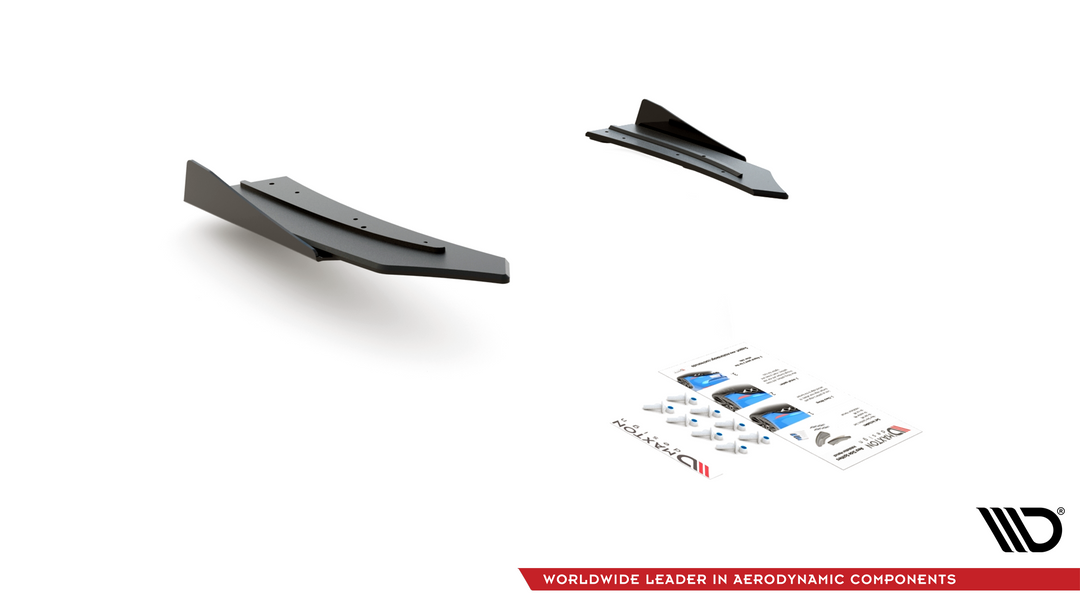 RACING DURABILITY REAR SIDE SPLITTERS + FLAPS MERCEDES-AMG C43 COUPE C205