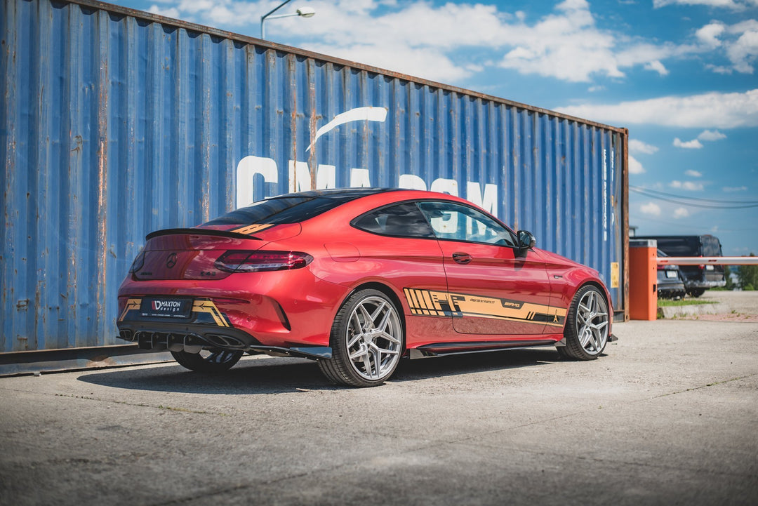 RACING DURABILITY REAR SIDE SPLITTERS + FLAPS MERCEDES-AMG C43 COUPE C205