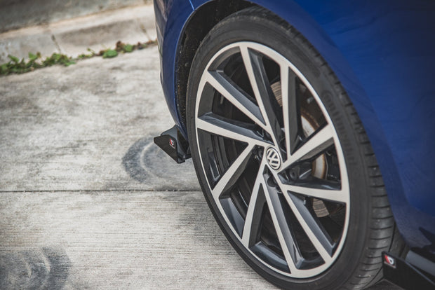 RACING DURABILITY REAR SIDE SPLITTERS + FLAPS VW GOLF 7 R FACELIFT