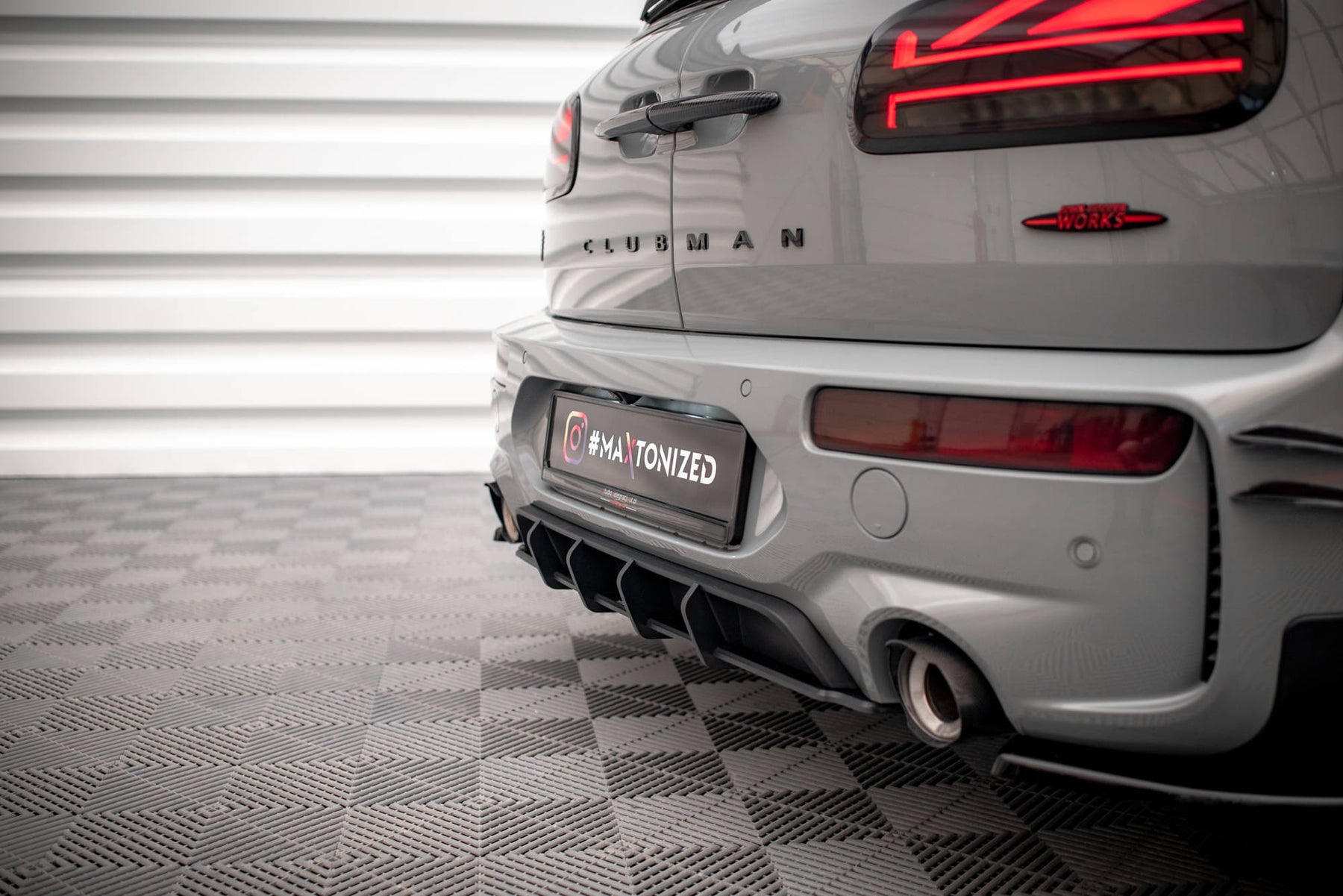 Min Cooper Rear Diffuser STREET PRO REAR DIFFUSER MINI COOPER CLUBMAN JOHN COOPER WORKS F54 ...