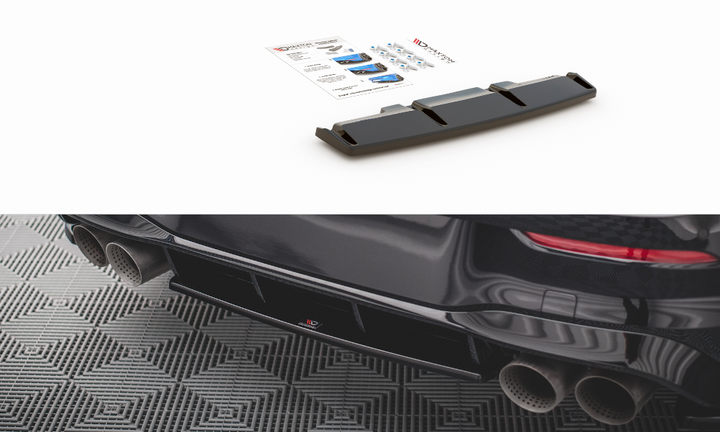 CENTRAL REAR SPLITTER FOR VOLKSWAGEN GOLF R MK8