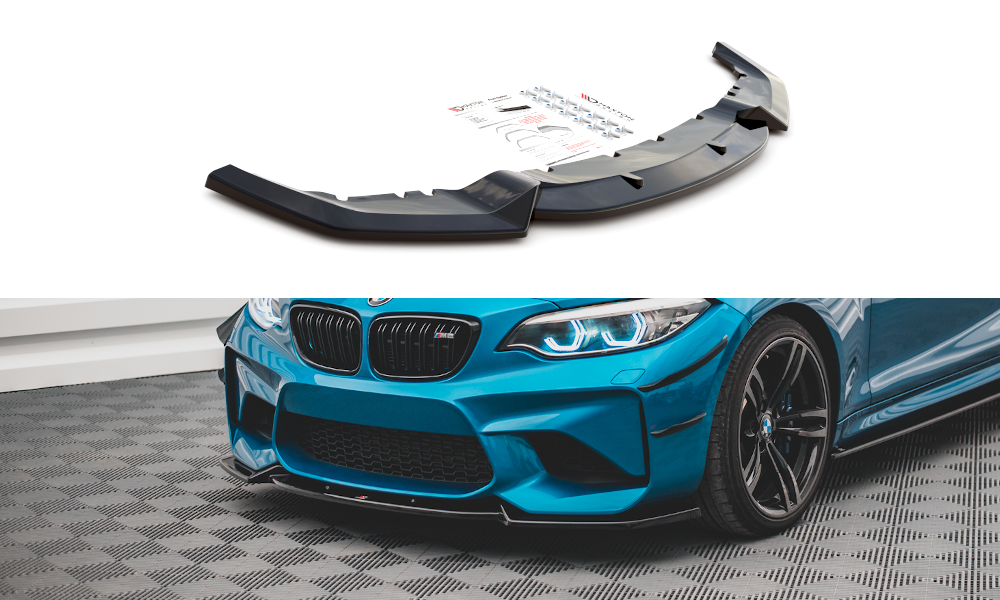 For 16-20 BMW M2 F87 Painted Black RA-Style Front Bumper Lip Body Kit Spoiler | UK