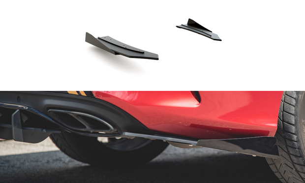 RACING DURABILITY REAR SIDE SPLITTERS + FLAPS MERCEDES-AMG C43 COUPE C205