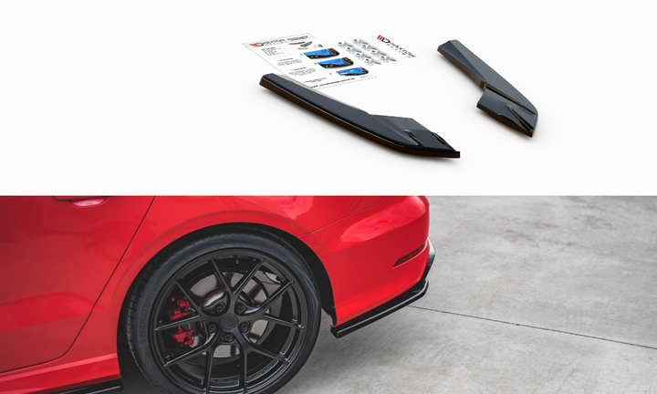 REAR SIDE SPLITTERS AUDI S3 SEDAN 8V (set for Maxton valance)