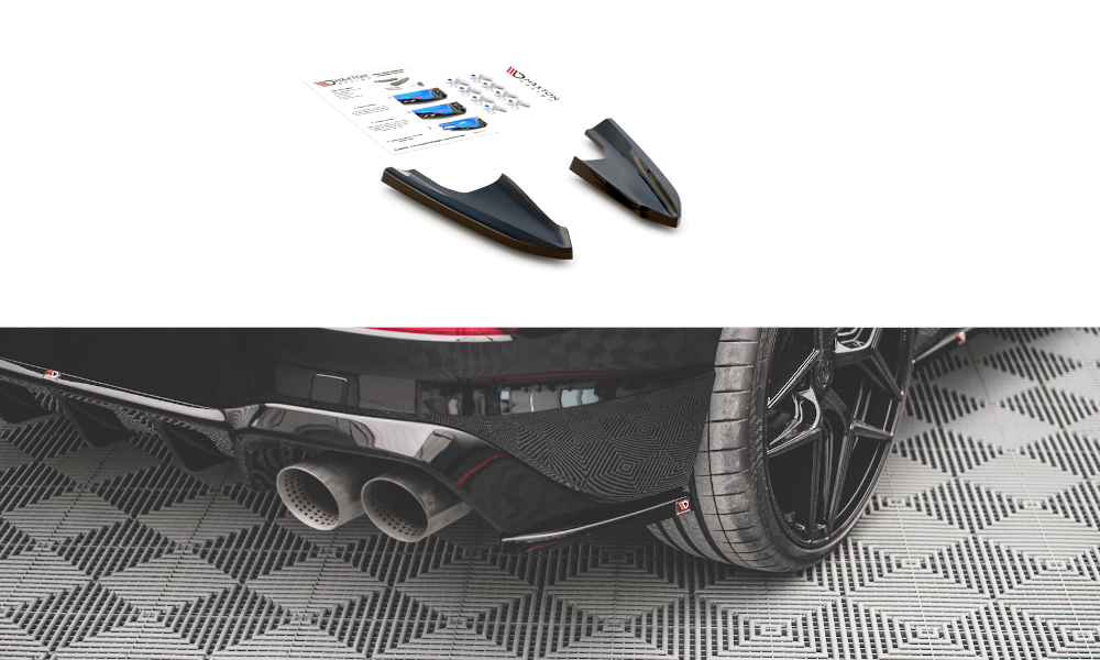 REAR SIDE SPLITTERS V.3 FOR VOLKSWAGEN GOLF R MK8 (SET FOR MAXTON VALANCE V1)