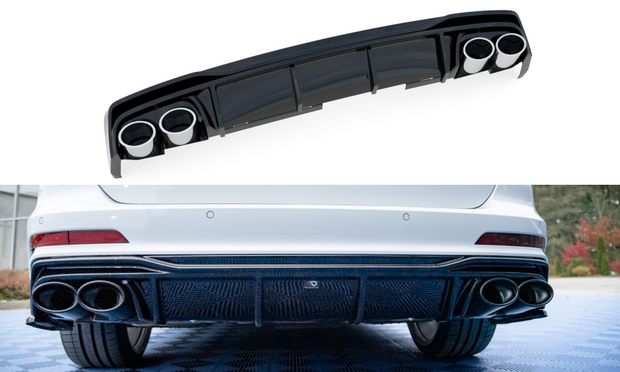 REAR VALANCE + EXHAUST ENDS IMITATION AUDI A6 C8 S-LINE