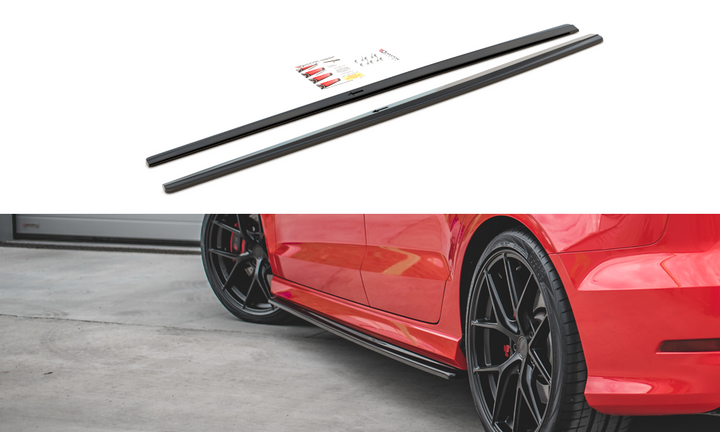 SIDE SKIRTS SPLITTERS AUDI S3 / A3 S-LINE 8V / 8V FL SEDAN