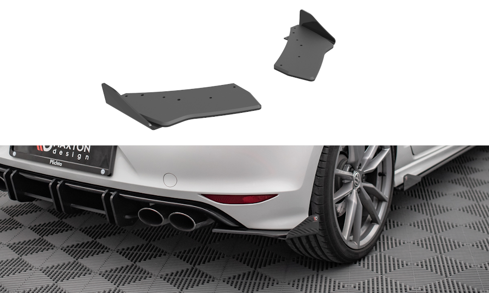 STREET PRO REAR SIDE SPLITTERS + FLAPS VOLKSWAGEN GOLF R MK7 – Maxton ...