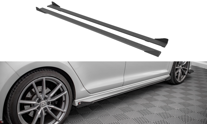 STREET PRO SIDE SKIRTS DIFFUSERS + FLAPS VOLKSWAGEN GOLF R MK7